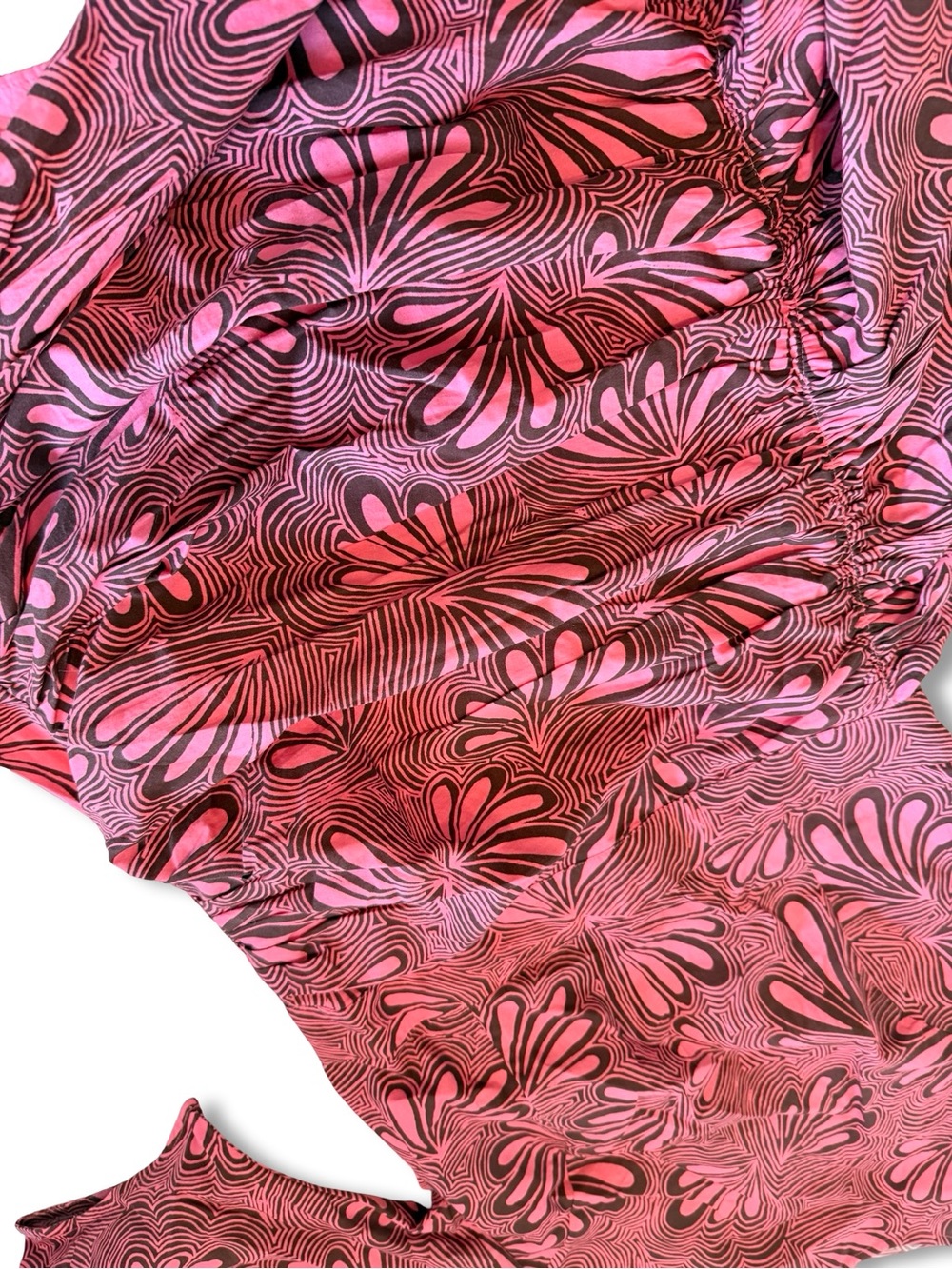 RHODE Pink and Brown Retro Swirl Mini Dress - Picture 4 of 7